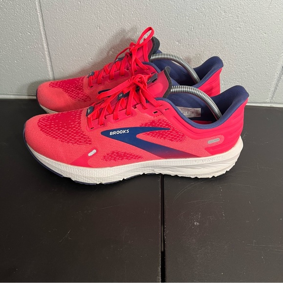 Brooks Shoes Womens Brooks Launch 9 Pink And Blue Running Shoes